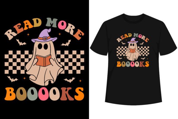 Booooks Ghost Read More Books T-shirt Graphics and T-Shirt Designs
