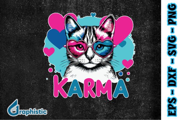 Cat Heart Shape Funny Gifts Karma SVG Graphics and Illustrations Review