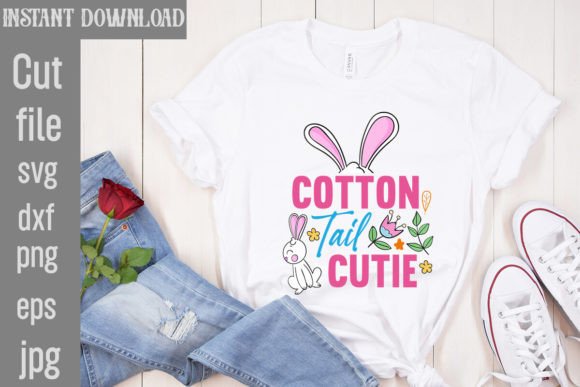 Cotton Tail Cutie SVG Cut File Graphics and T-Shirt Designs