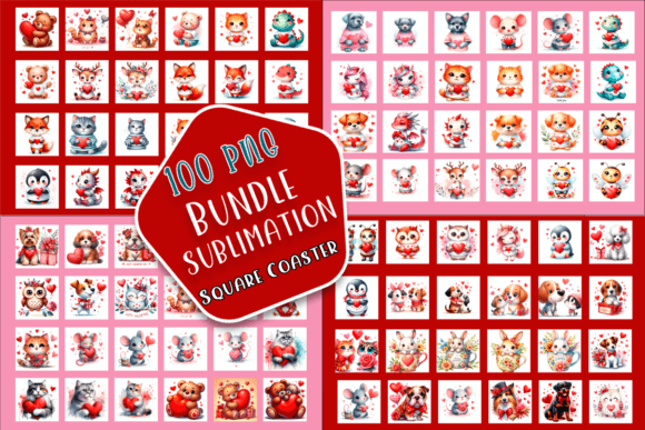 Funny Animals Valentine Coaster Graphics and Illustrations Review