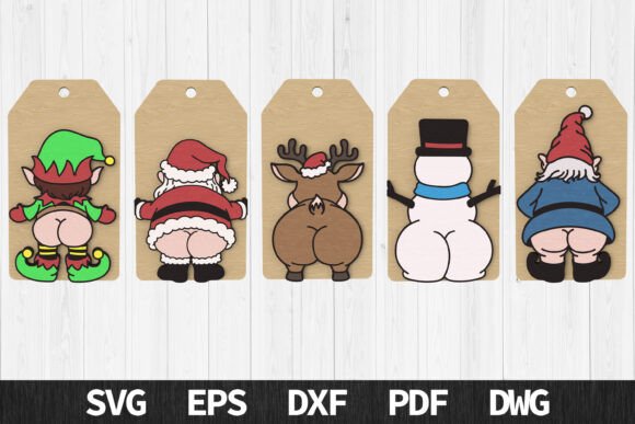 Funny Christmas Butt Tag Bundle: Laser Cutting & Winter Amp Review