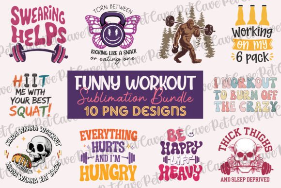 Funny Workout Sublimation Bundle Graphics and T-Shirt Designs