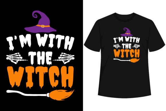 I m with the Witch Funny Couples T-shirt