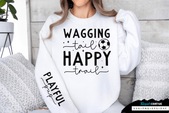 Wagging Tail Happy Trail Sleeve SVG Graphics and T-Shirt Designs